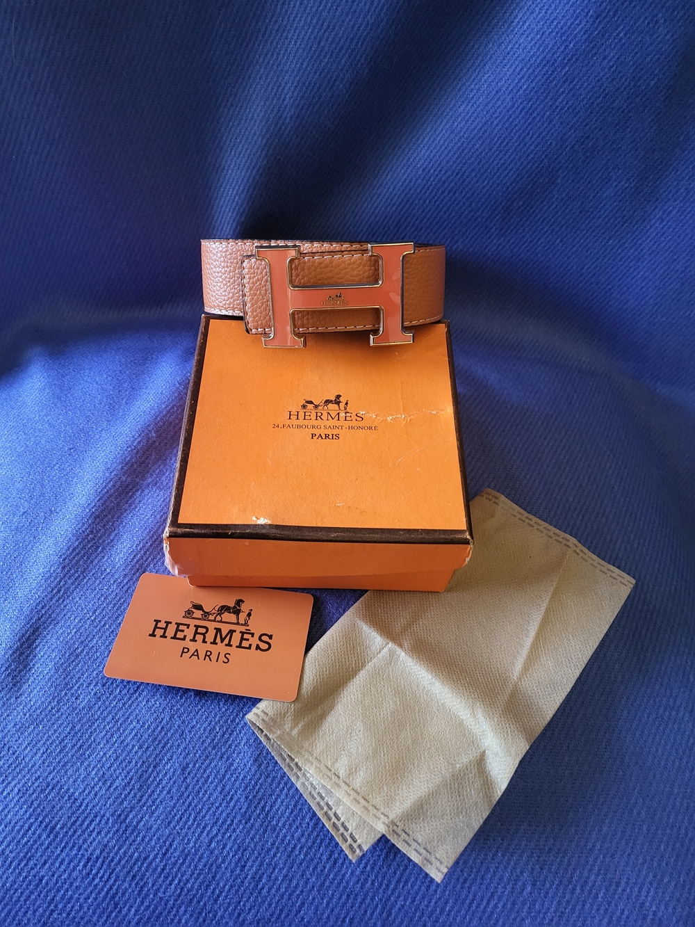 Hermès Reversible H Belt Orange And Black. - Picture 3 of 8